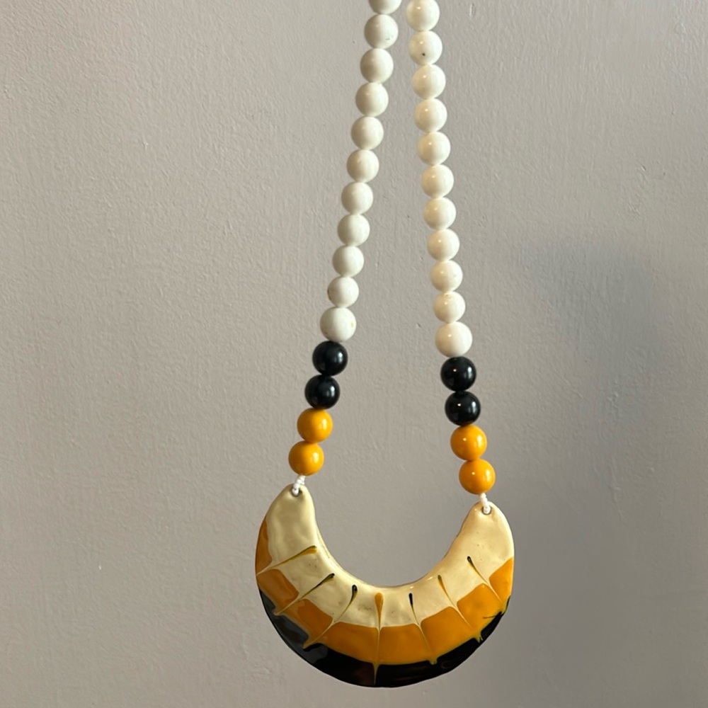 Vintage Beaded & Clay accent necklace.